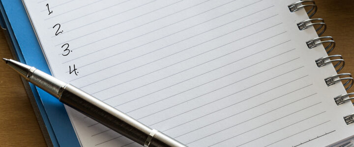 agenda on notepad